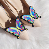 Glitter butterfly shoe clips