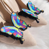 Glitter butterfly shoe clips, wedding shoe clips