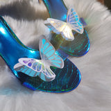 Opal butterfly shoe clips