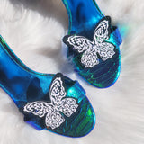 Glitter butterfly shoe clips, glitter lace butterfly