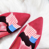 American Flag glitter shoe clips