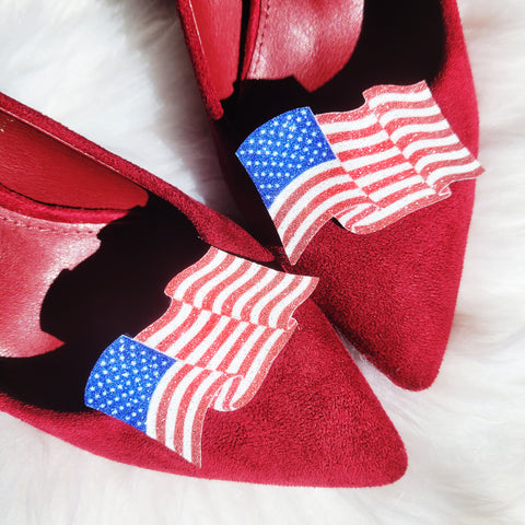 American Flag shoe clips