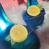Lemon glitter shoe clips