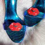 red lips, shoe clips, shoe accessories