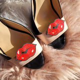 Red lips shoe clips, bridesmaid shoe, bride shoe