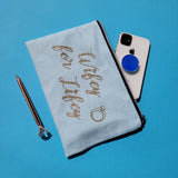 Makeup Bag Monogram Make Up Bag Bridesmaid Gift Canvas Pouch Wedding Bridal Shower Gift