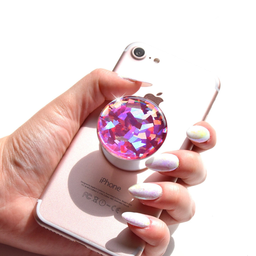indre lobby Predictor Pink Crystal popsockets, holographic glitter popsockets, diamond popsocket  – ManiliaShop