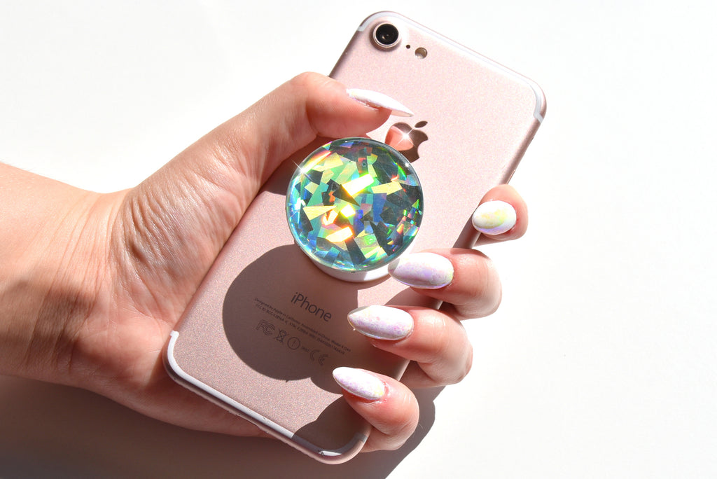 Diamond Gemstone PopSockets, Holographic Glitter PopSockets, mint Glitter –  ManiliaShop