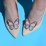 butterfly shoe clips, glitter butterfly, bridal accessories