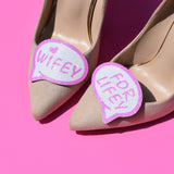 Pink glitter shoe clips, holo pink glitter shoe, wifey for lifey