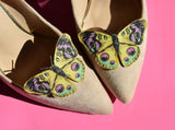 yellow butterfly wings shoe clips for bride