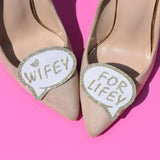 champagne gold glitter shoe clips, bride shoe, wedding shoe
