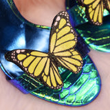 monarch lemon butterfly, shoe clips