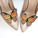 Monarch orange butterfly shoe clip