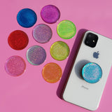 Magic dust holographic sticker for popsocket, pop grip out phone holder