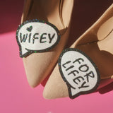 Bride shoe clip, wifey for lifey shoe accessories, bride shoe clip, holographic glitter shoe clips