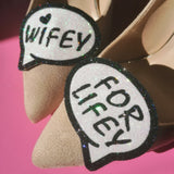 bride shoe clips, wifey for lifey shoe, glitter shoe clips