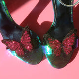 Glitter butterfly shoe clip
