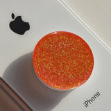 Orange magic dust glitter sticker for popsocket, pop socket decal, glitter phone holder