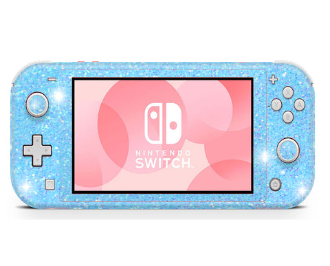 Nintendo Switch Lite wraps , sticker, decal blue glitter