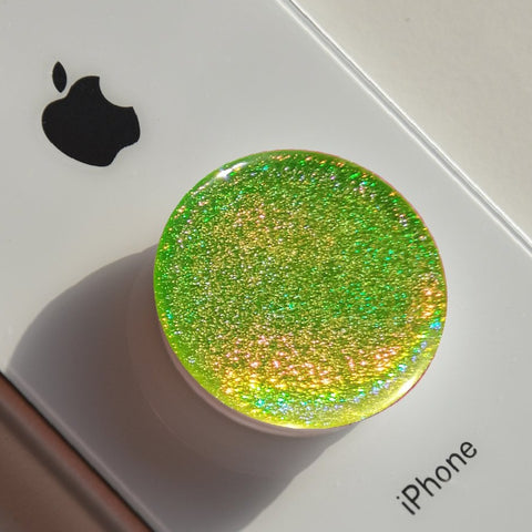 Green magic dust glitter sticker for popsocket, phone holder decal 