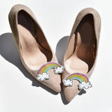 Shoe clips rainbow cloud