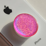 Pink holographic sticker for popsocket, phone holder, pop out grip