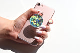 Holographic mint Crystal, Diamond, iridescent, Turquoise, Alabaster decal/sticker for popsockets, for selfie holder, ring holder
