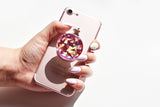 Holographic Pink, crystal, gemstone, iridescent, sparkle decal/sticker for popsockets, for selfie holder, for phone grip