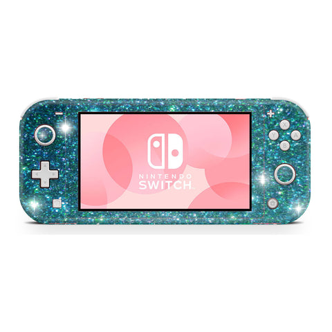 Tourquoise holo glitter skin wrap sticker for Nintendo Switch Lite