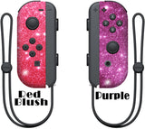 Glitter Skin for Nintendo switch Joy-Con, glitter skin wrap decal, animal crossing, Blush glitter, purple glitter skin 
