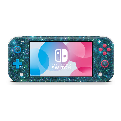 holo blue glitter skin wrap sticker for Nintendo Switch Lite