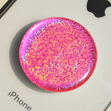 Pink holographic sticker for popsockets, phone holder, pop out grip