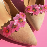 Flower garland, flower shoe clips 