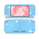 Blue Glitter sticker wrap for Nintendo Switch Lite