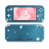 Aqua Blue glitter skin wrap sticker for Nintendo Switch Lite