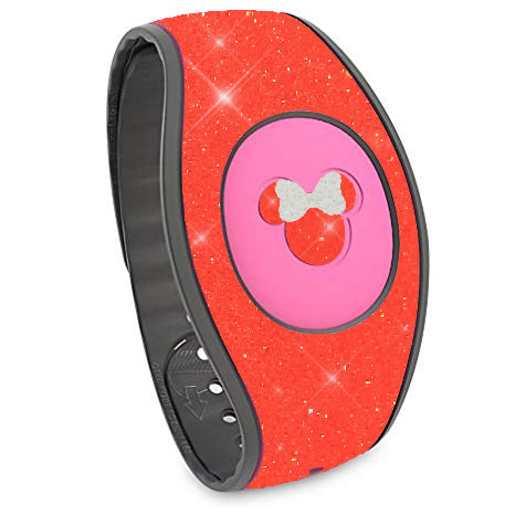 Neon Grapefruit glitter magic band 2 decal, sticker wraps bracelet straps