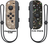Glitter Skin for Nintendo switch Joy-Con, glitter skin wrap decal, animal crossing, Holo black, rose gold