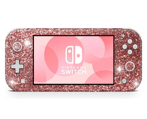 Rose gold glitter skin wrap sticker for Nintendo Switch Lite